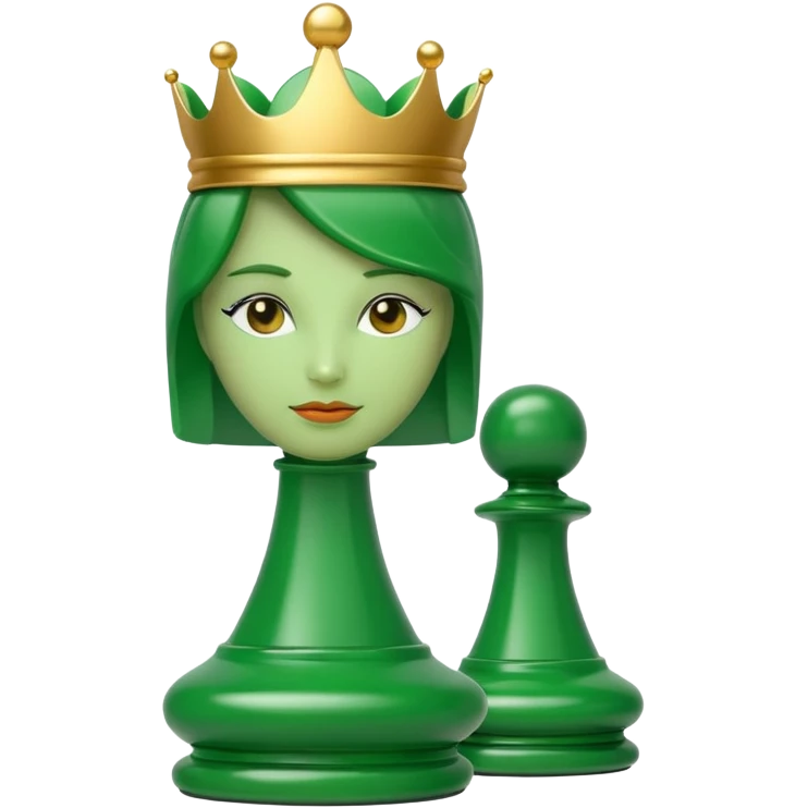 green chess queen piece emoji