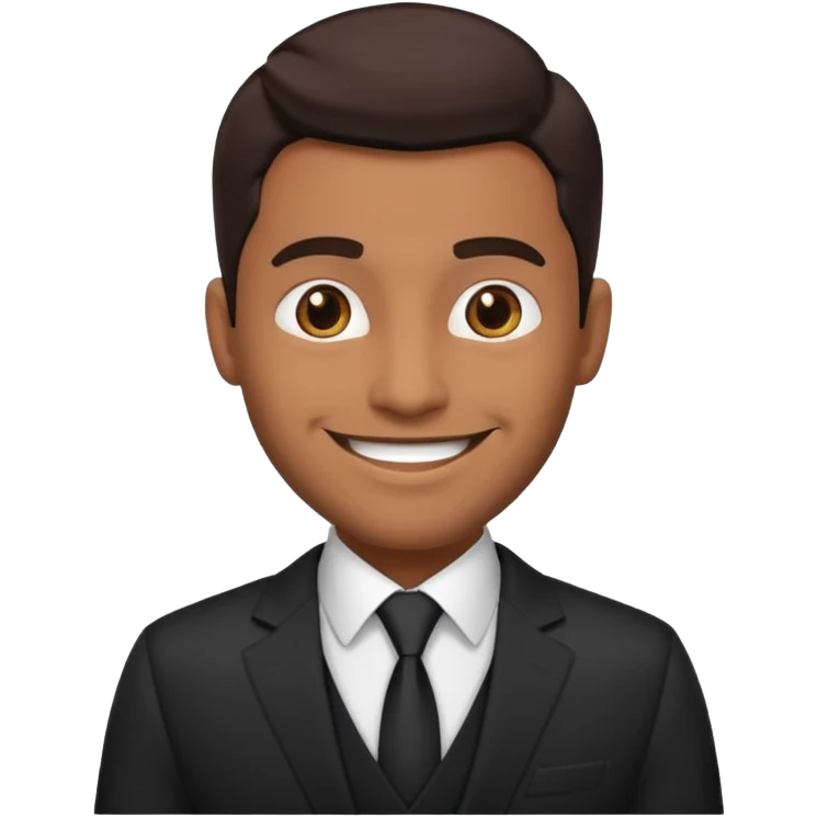 brown man wearing suit emoji