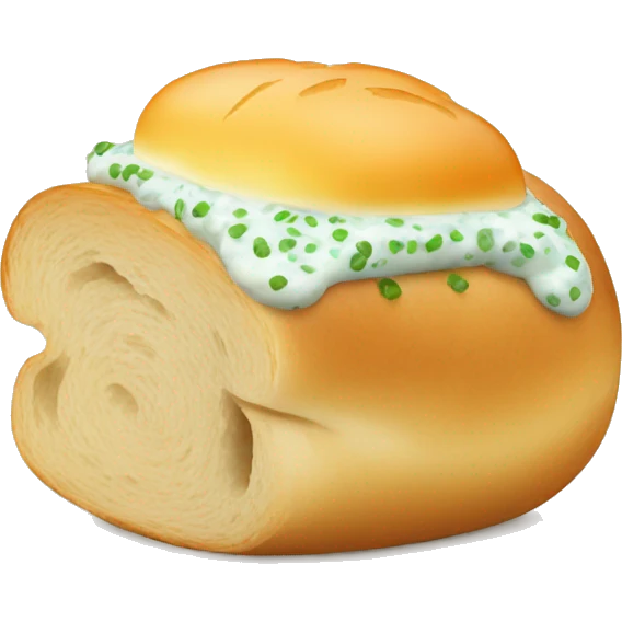 bread roll with tartare inside emoji