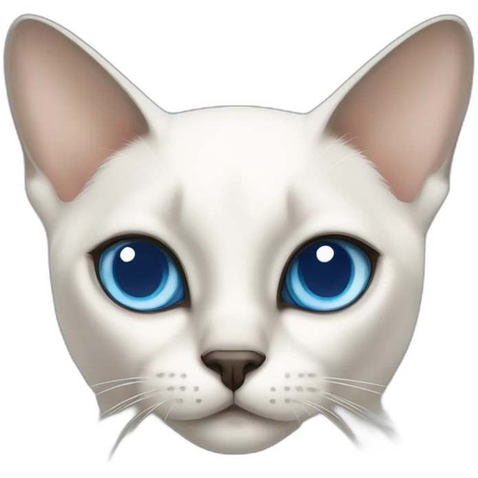 white siamese cat with slanting blue eyes emoji