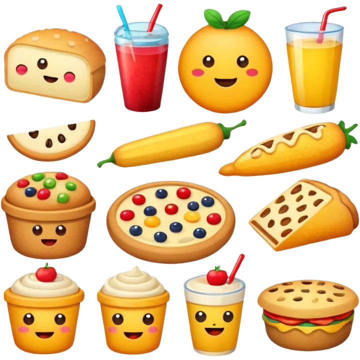 Foods having emotions emoji