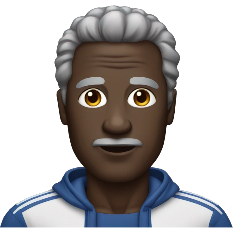 older dark skinned man in a track suit emoji