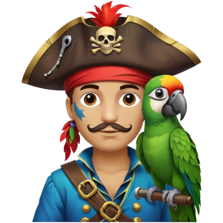 pirate and parrot emoji