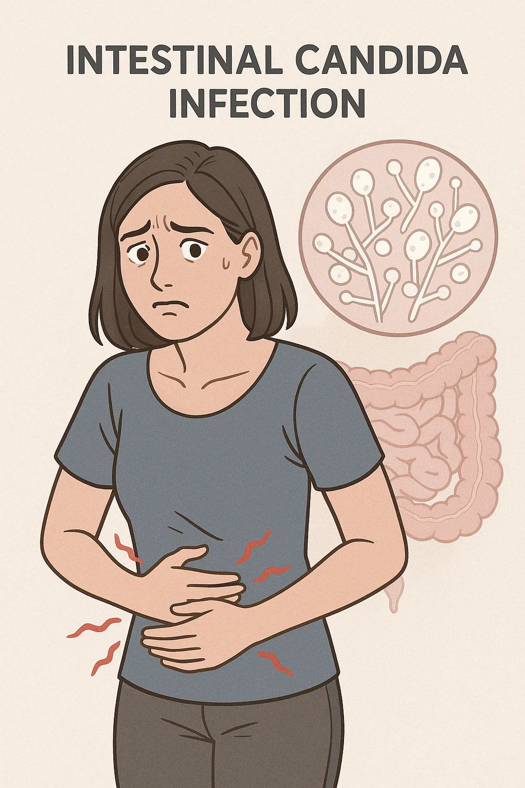 donna con candida intestinale emoji