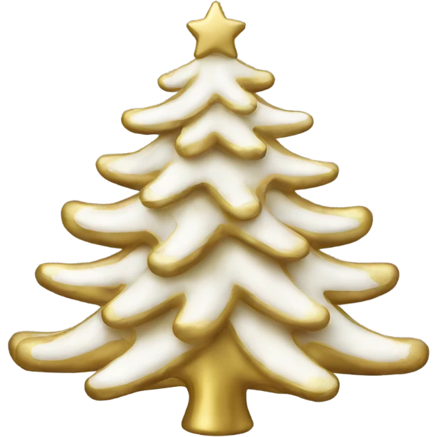 Gold and white christmas tree emoji