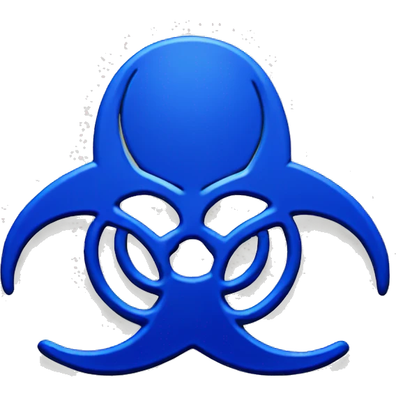 Blue biohazard emoji