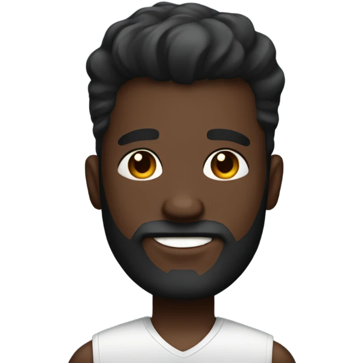 Handsome deep dark skin man with beard and high fade emoji