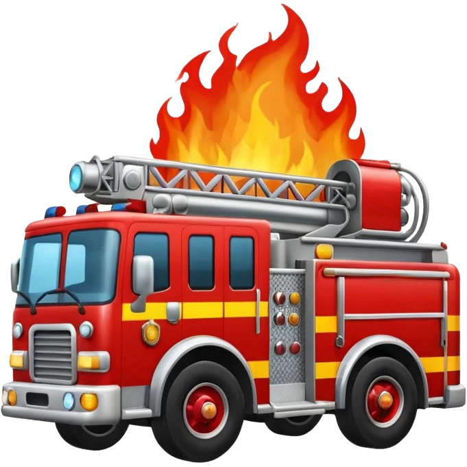 fire truck on fire emoji