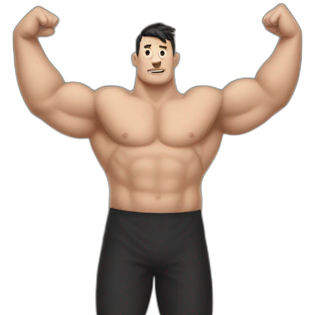 the strongman put his hands in the air emoji