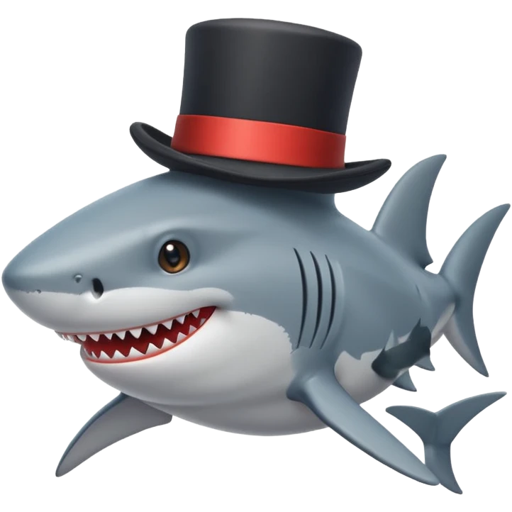 Shark with a top hat emoji