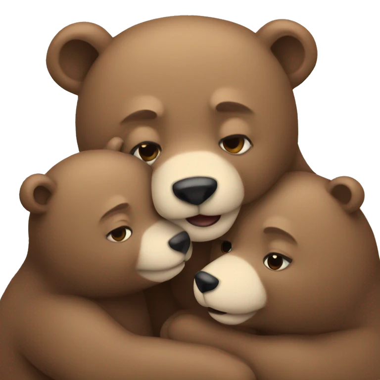 Cute bears cuddle  emoji