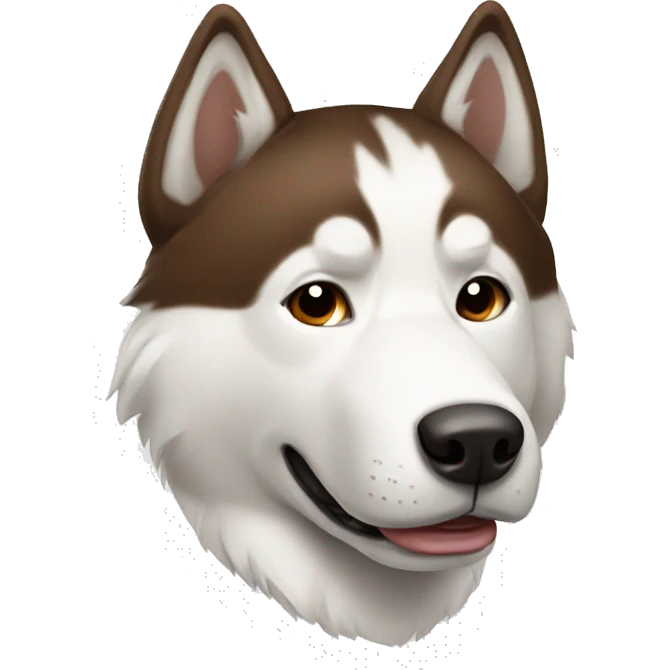 White and brown husky emoji