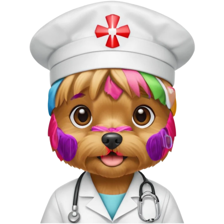 cute yorkie dog being a nurse emoji