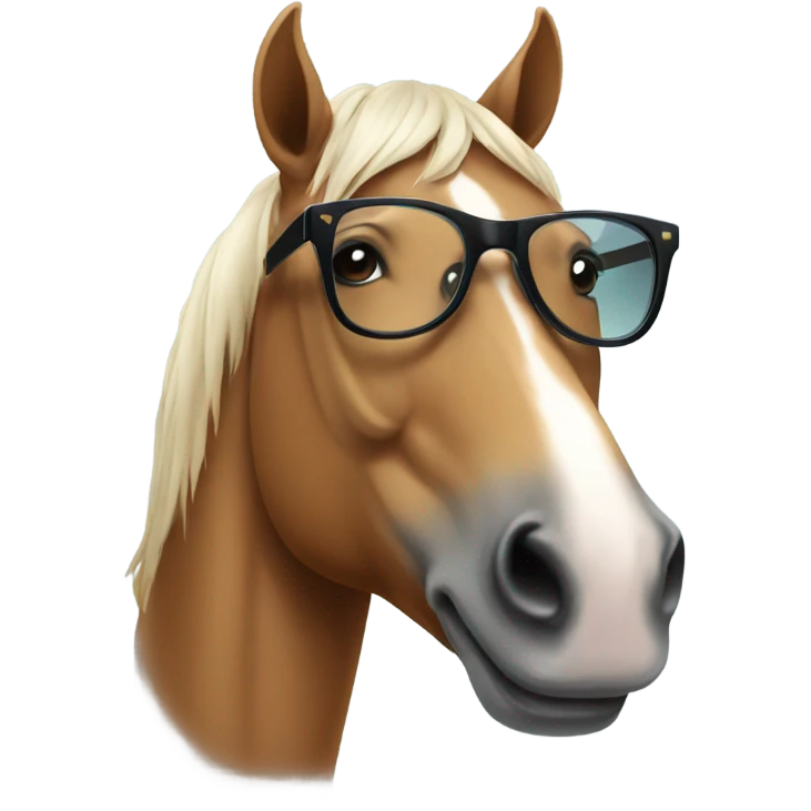 Horse wearing glasses emoji