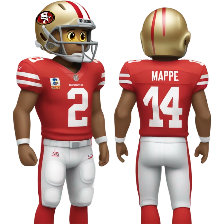 Mbappe wearing a 49ers jersey emoji