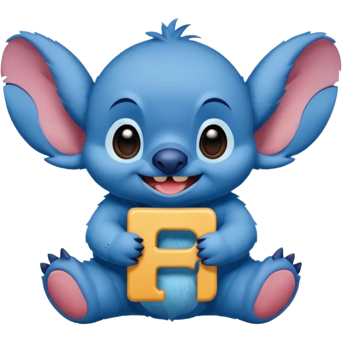 Cute Stitch with the alphabet f emoji