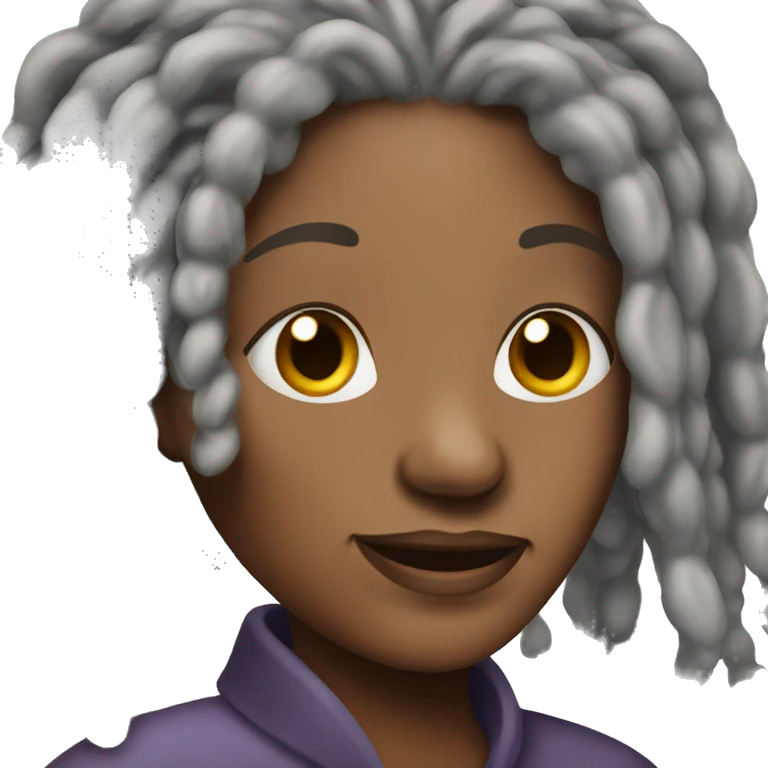 Old black woman with gray dread Locs emoji