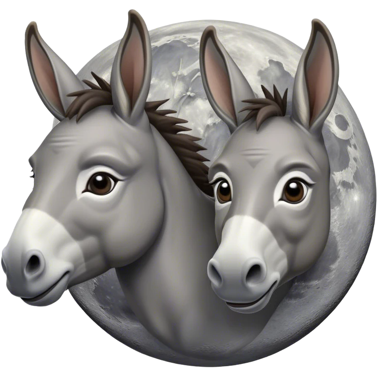 a donkey on moon two variations emoji