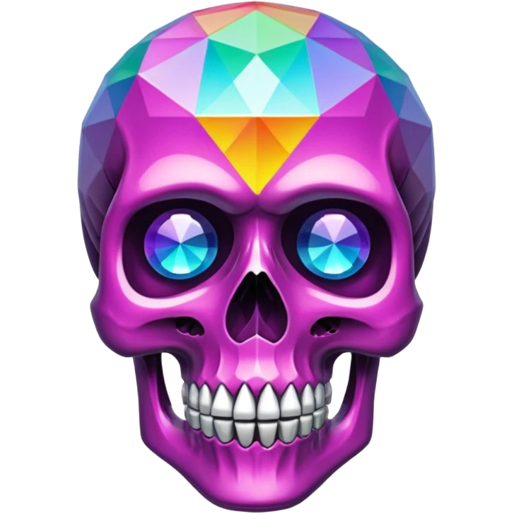 Geometric crystal prismatic skull emoji emoji
