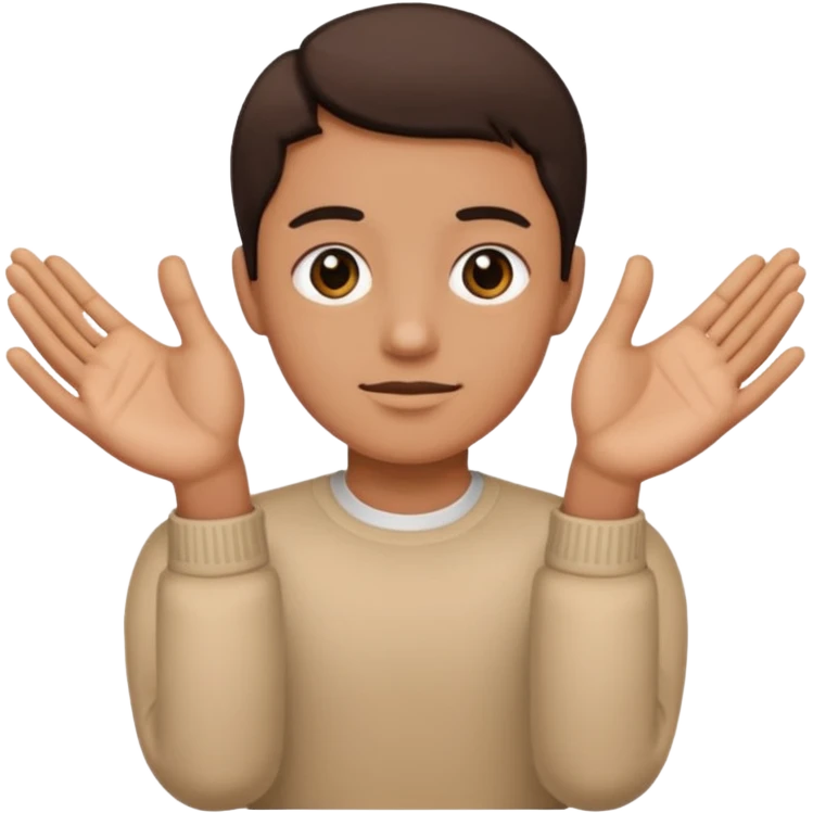 Tête qui a 2 mains l’une qui tient un 6 l’autre un 7 emoji