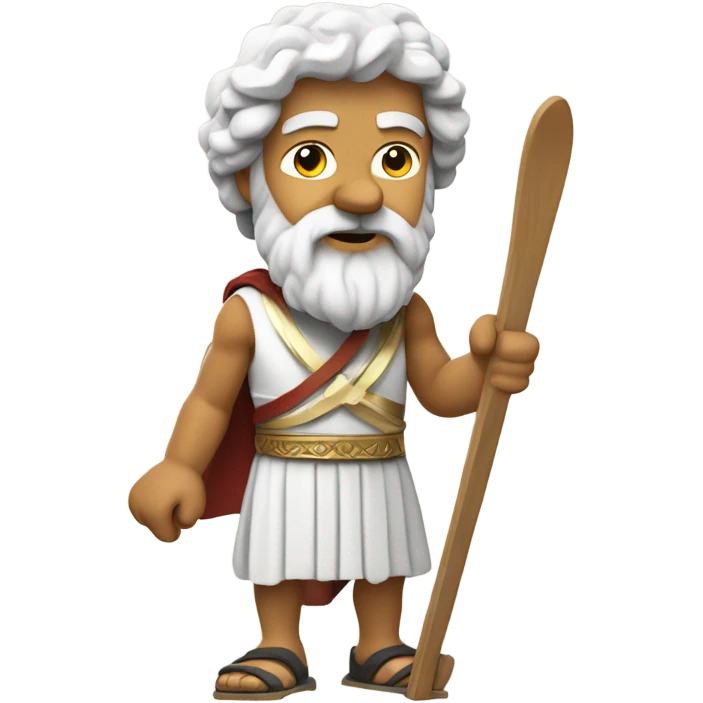 Socrates riding down a mountain on skis emoji