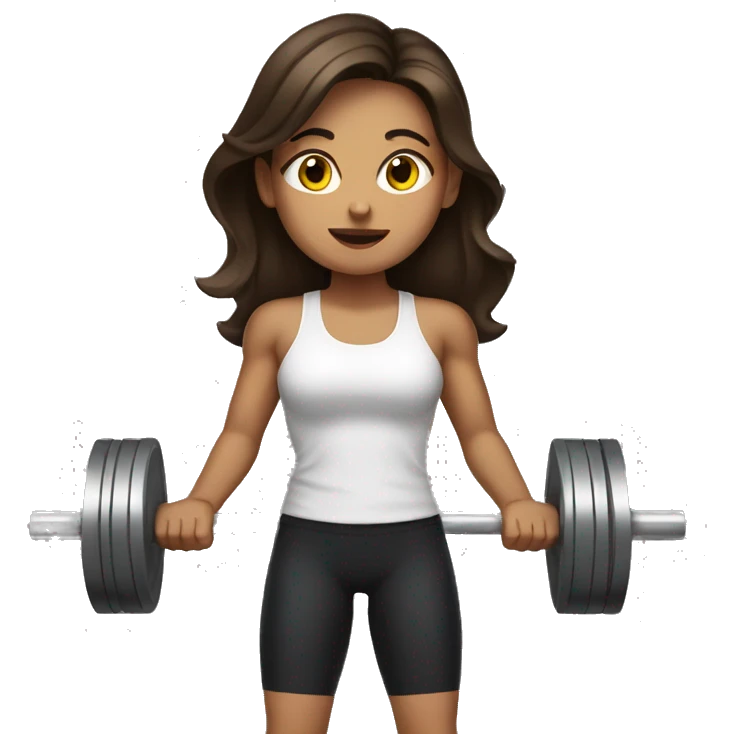 Brunette lifting weights  emoji