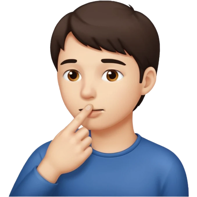 Persona mordiendose el dedo de lado emoji