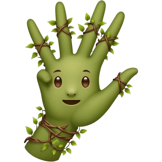 woodland spirit OK hand sign made of vines emoji
