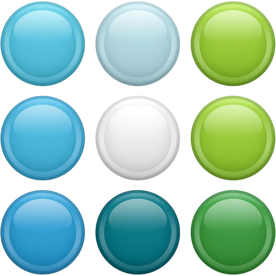 Синий, белый и зеленый emoji