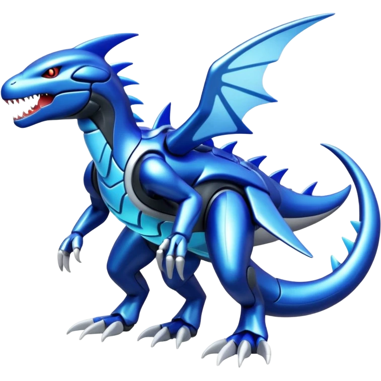 Shiny futuristic Cyber-Garchomp-Kyurem-Kyogre-Latios-Lugia-Fakémon-hybrid-creature (full body)  emoji