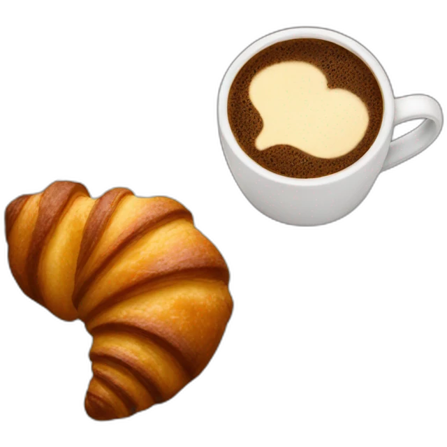Coffee with chocolate croissants  emoji