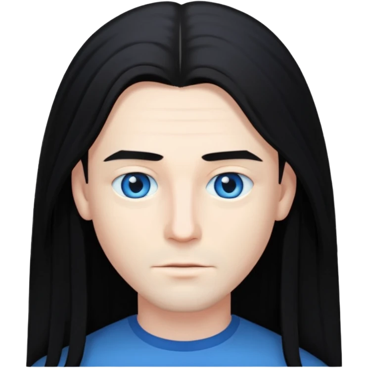 man with long straight hair emoji
