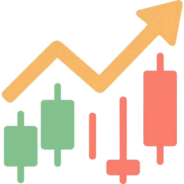 trading icon with candlestick chart elements, clean and modern emoji