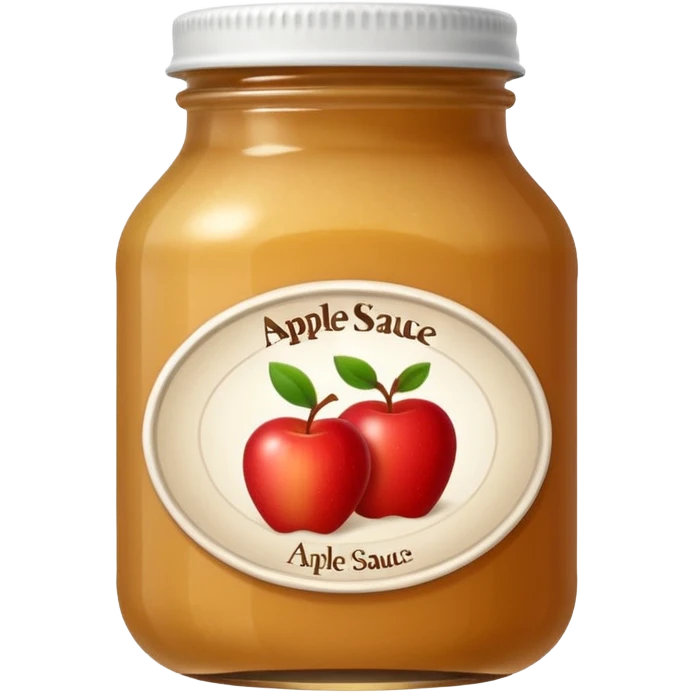 apple sauce jar labeled apple sauce emoji