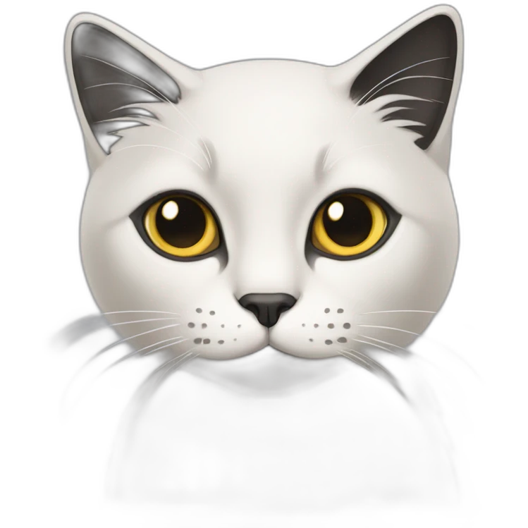 cat with long black hair and black eyes emoji