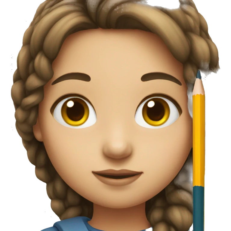 girl with the pencil emoji