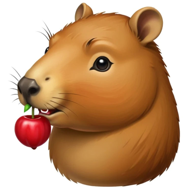 Eating cherry capybara emoji