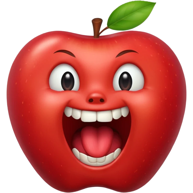 normal apple brand emoji with jaw dropped and mouth open emoji