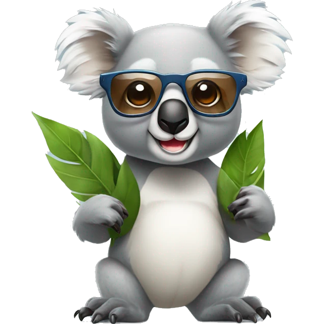 Koala con gafas dando aprobación emoji