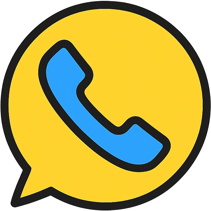 speech bubble with phone symbol, minimal color icon style emoji