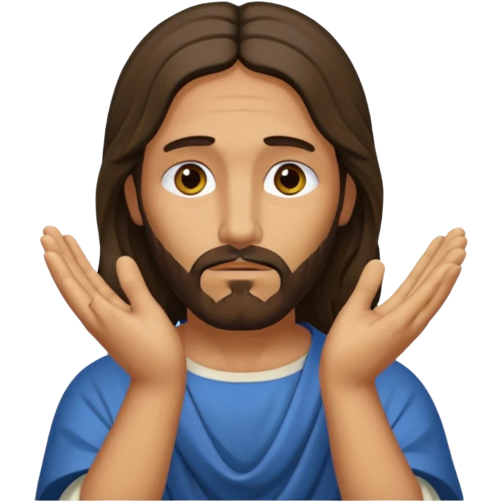 my workmate accidentally misspelled "Jesus christ" as "Jesbus christ", make an emoji of jesus with his hands on his face looking like hes ironically in pain emoji