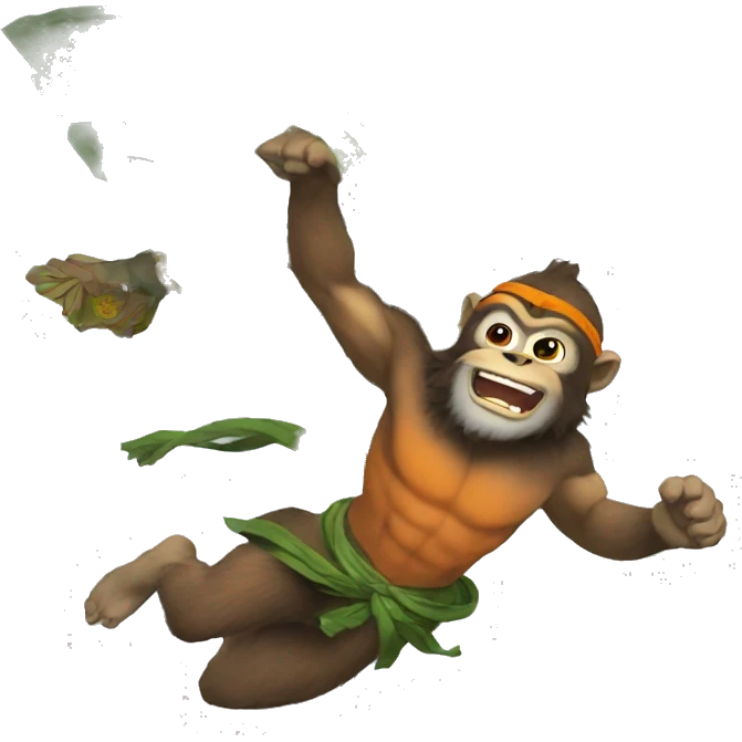 Flying hanuman carrying mountain emoji