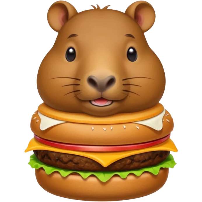 capybara eating burger emoji