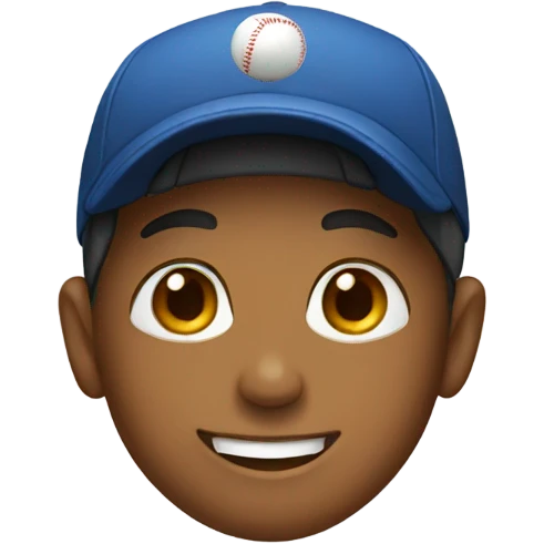 smiling boy in baseball cap emoji