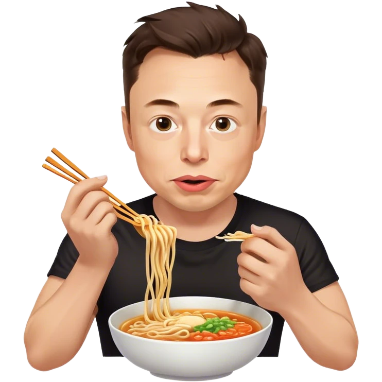 elon musk eating ramen emoji
