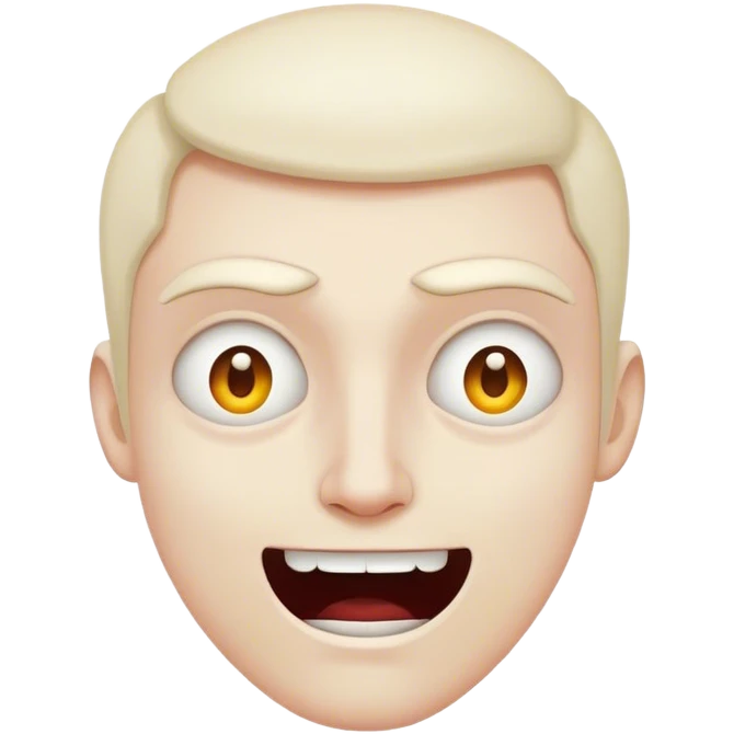 Tight, awkward grin with dead eyes, trying to act normal in chaos. emoji