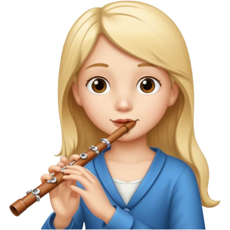 girl kid plays flute emoji
