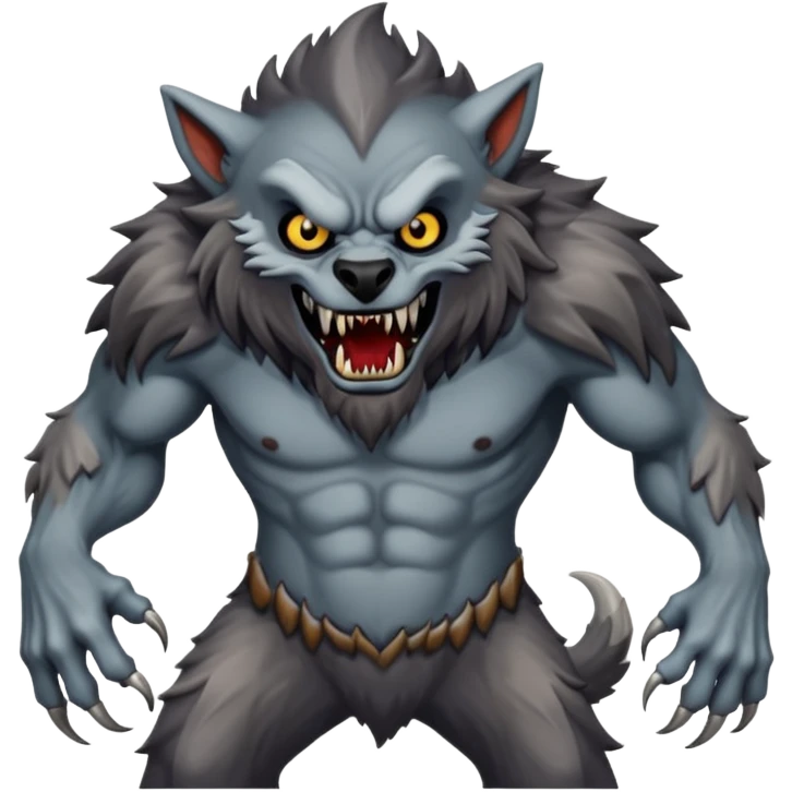 Werewolf mixed with a monster  full body tall and creepy  emoji