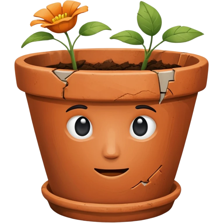 broken empty flower pot  emoji