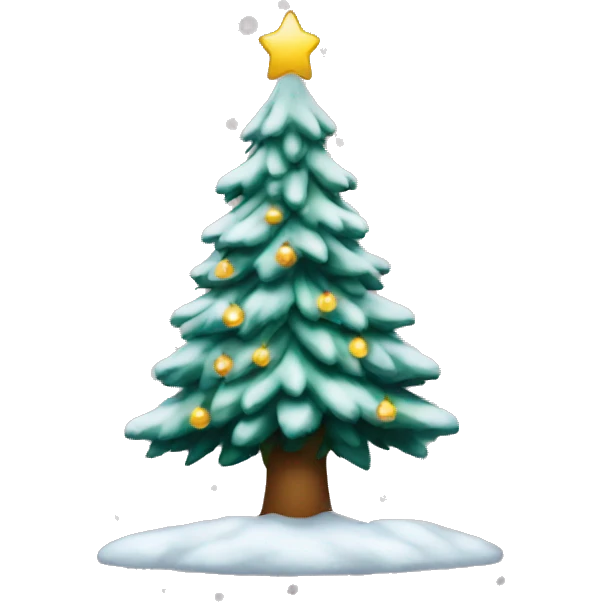 Snowy Christmas tree emoji